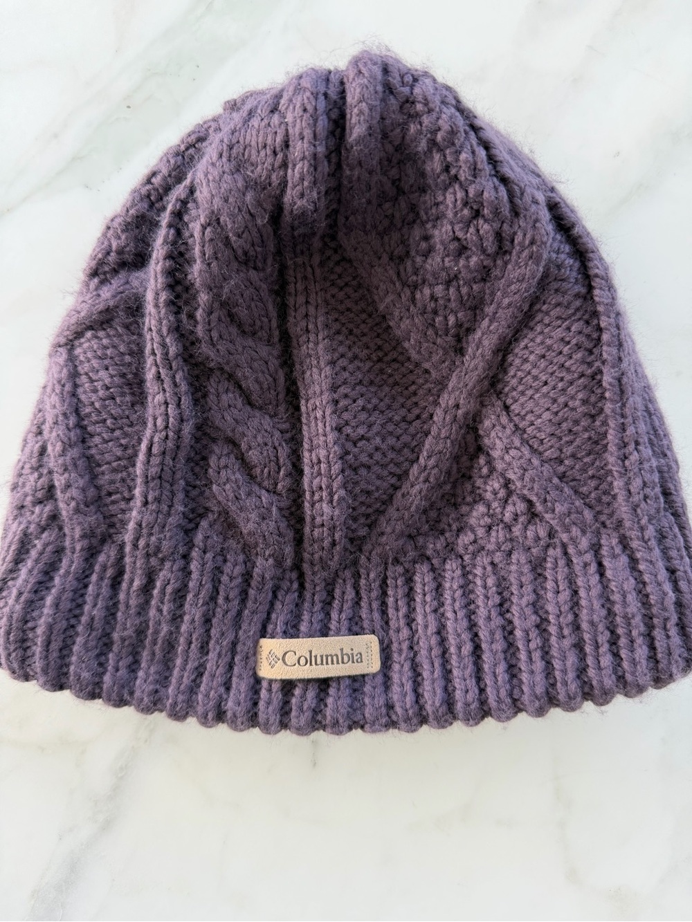 Columbia Purple Cable Knit Beanie